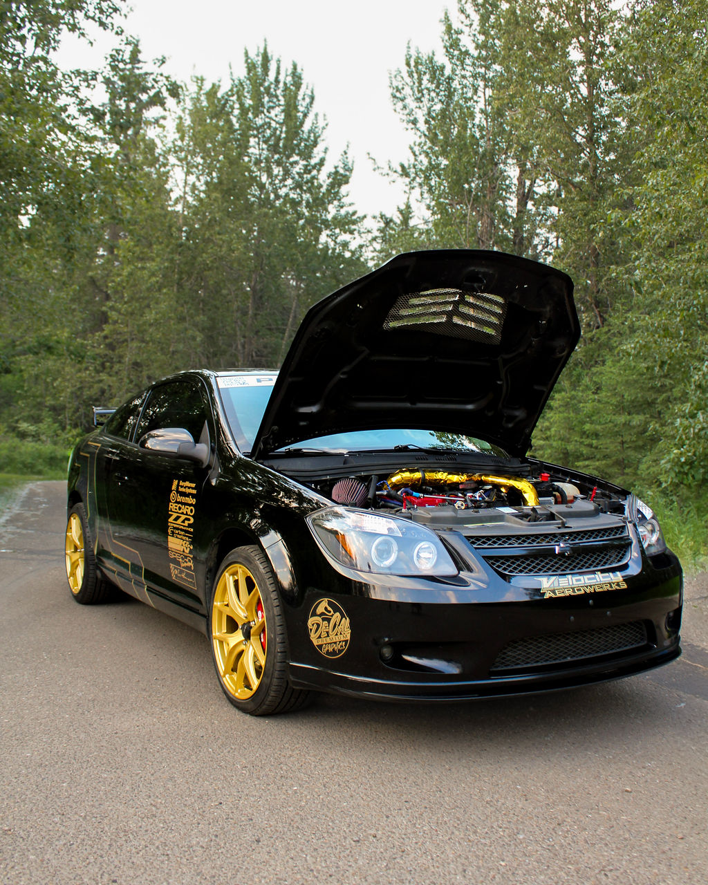 Front right with hood open